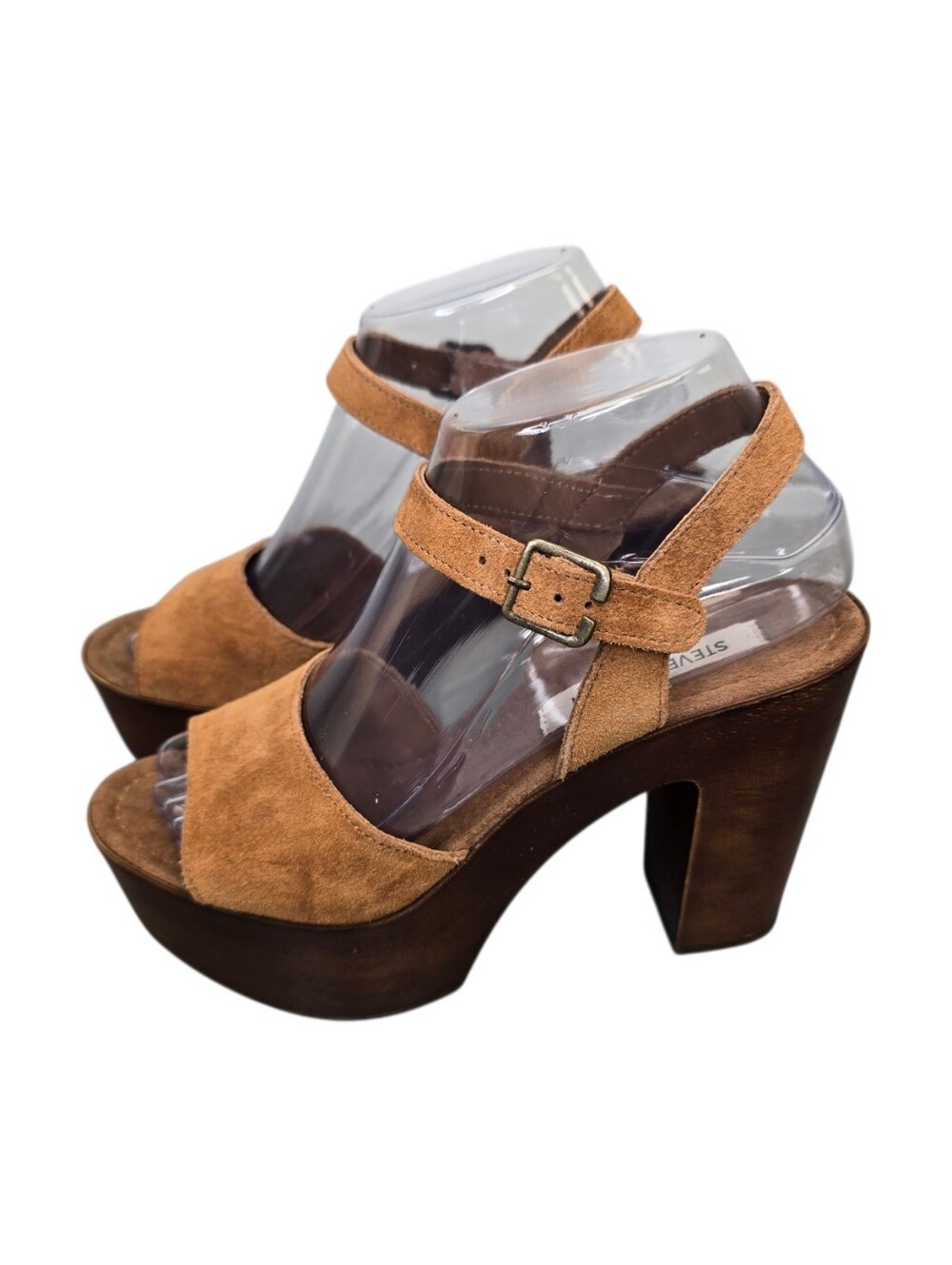 Steve Madden Women’s 8 Lulla Tan Suede Leather Platform Sandals - Picture 3 of 14